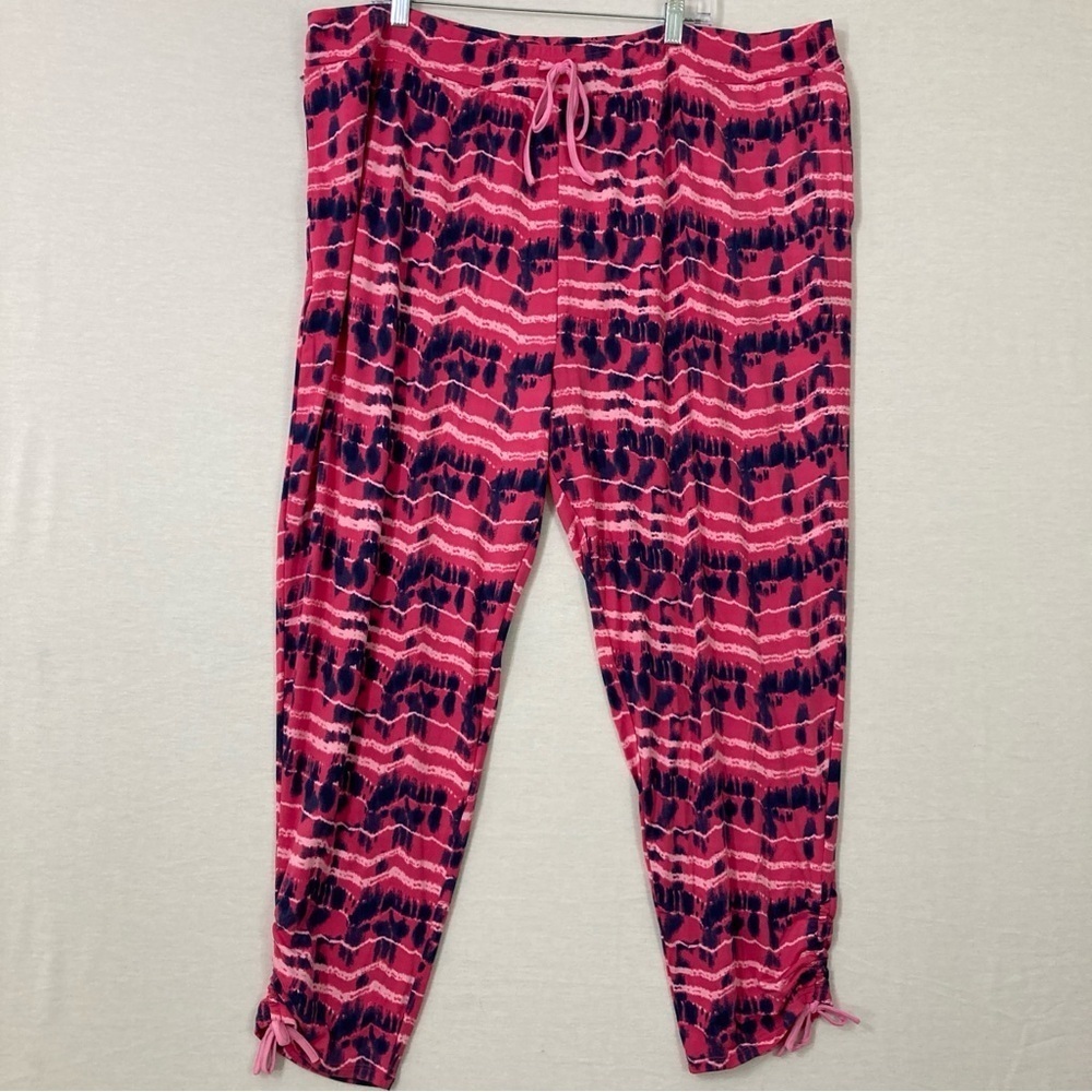 Cuddl Duds Smart Comfort Tie Dye Stretch Ruched Detail Pull-on Pants 3X